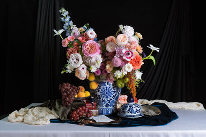 Composición floral europea a gran escala – curso de Clementina Flower School (3)