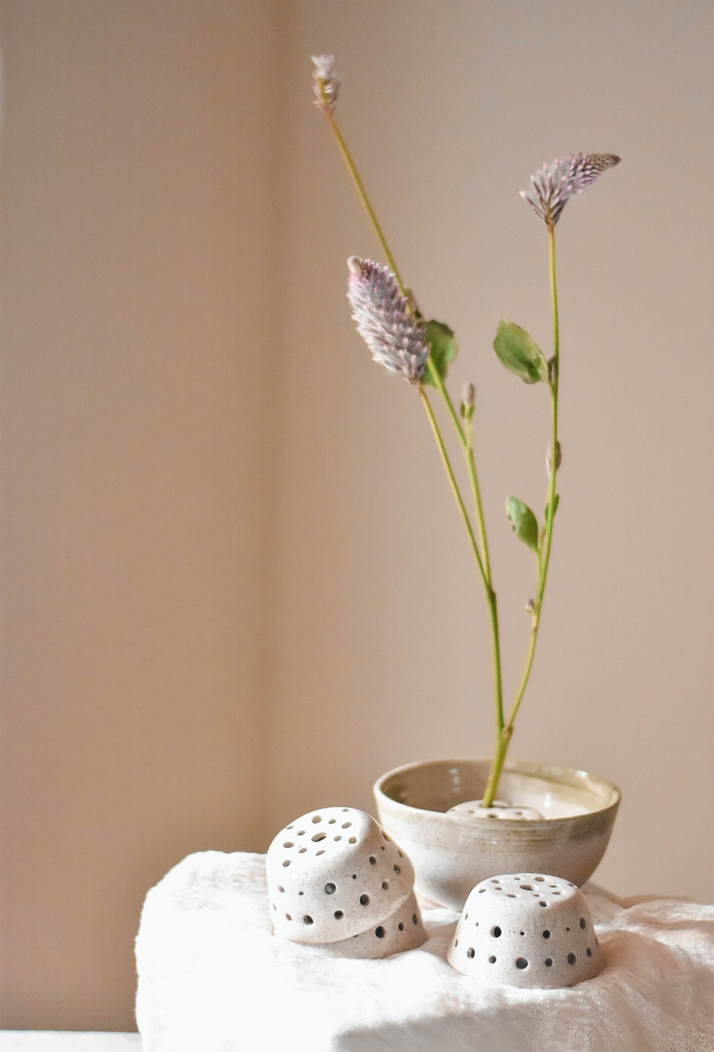 Floral frog de cerámica - S